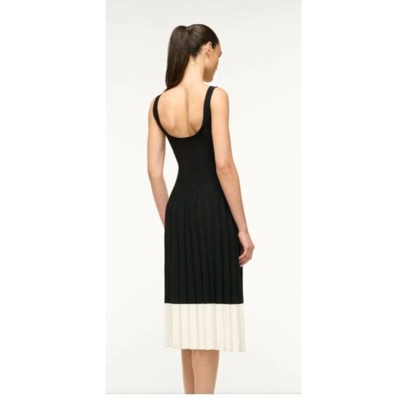 NWT STAUD ELLISON DRESS BLACK IVORY XS - Picture 3 of 8